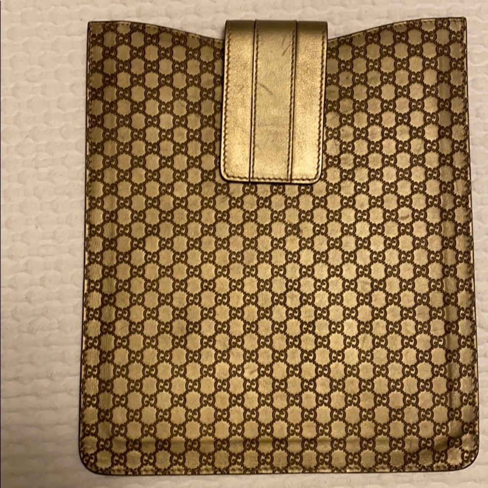 Gucci Guccissima gold leather iPad case
